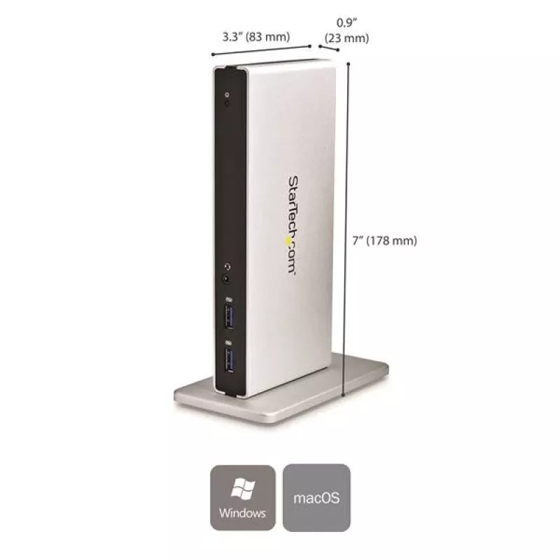 StarTech.com Dual-Monitor USB 3.0 Dockingstation mit DVI und vertikalem Ständer