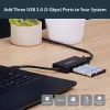 StarTech.com 3-Port tragbarer USB 3.0 Hub mit Gigabit Ethernet - Aluminium mit integriertem Kabel~3-Port tragbarer USB 3.0 Hub mit Gigabit Ethernet - 5 Gbit/s - Aluminium mit integriertem Kabel