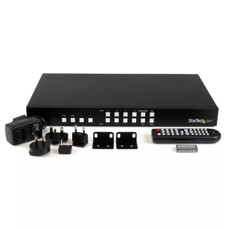 StarTech.com 4x4 HDMI Matrix Switch mit Bild-in-Bild-Multiviewer oder Videowand