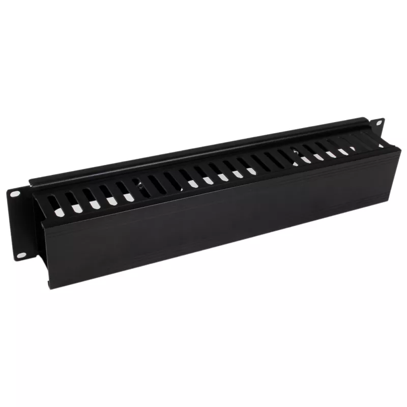 StarTech.com Horizontales 2U-Serverrack-Kabelmanagement-Fingerkanal mit Abdeckung – 19-Zoll-Netzwerkrack-Kabelkanalplatte – Geschlitzter Kabelkanal