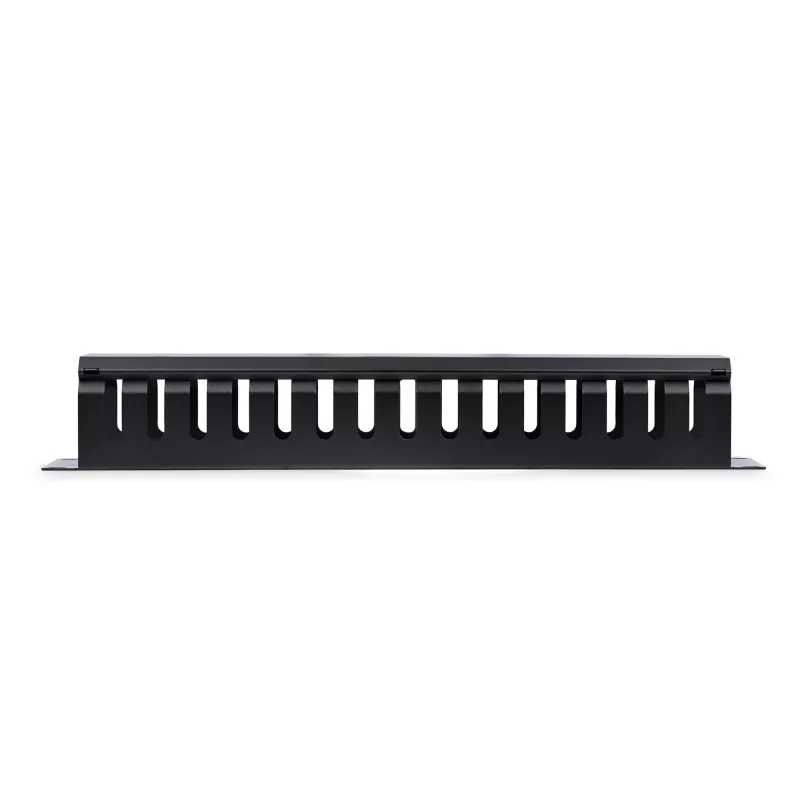 StarTech.com Horizontales 2U-Serverrack-Kabelmanagement-Fingerkanal mit Abdeckung – 19-Zoll-Netzwerkrack-Kabelkanalplatte – Geschlitzter Kabelkanal