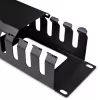 StarTech.com Horizontales 2U-Serverrack-Kabelmanagement-Fingerkanal mit Abdeckung – 19-Zoll-Netzwerkrack-Kabelkanalplatte – Geschlitzter Kabelkanal