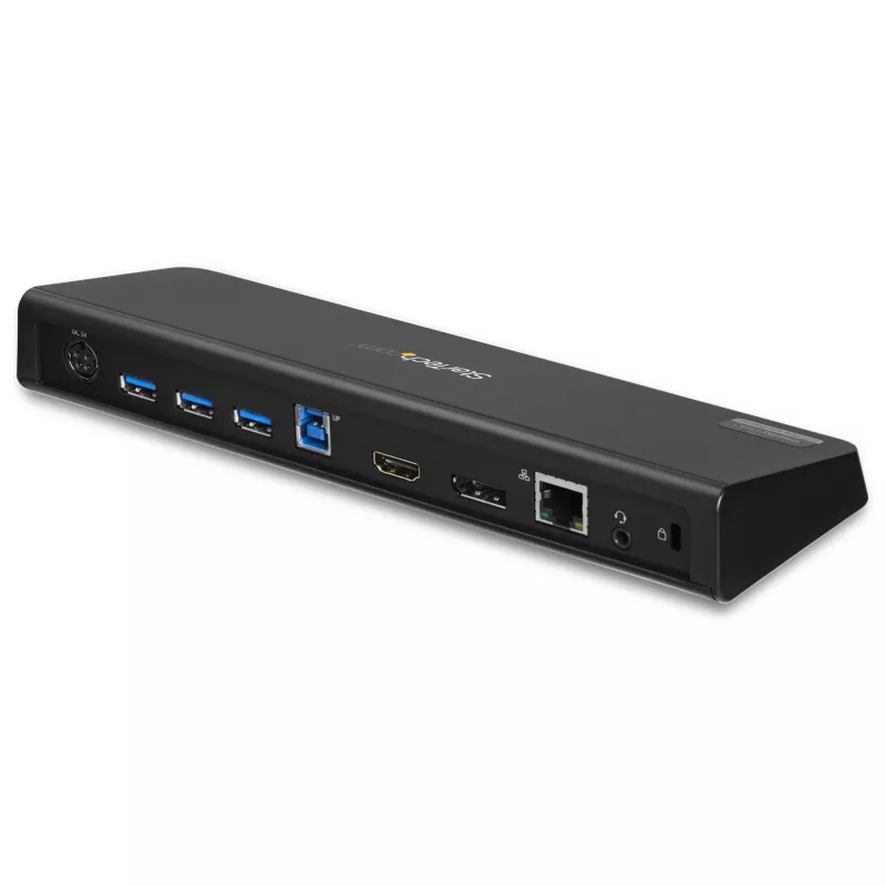 StarTech.com USB 3.0 Dockingstation Dual-Monitor mit HDMI & 4K DisplayPort – USB 3.0 auf 4x USB-A, Ethernet, HDMI und DP – Universelle USB-Typ-A-Laptop-Dockingstation für Mac & Windows