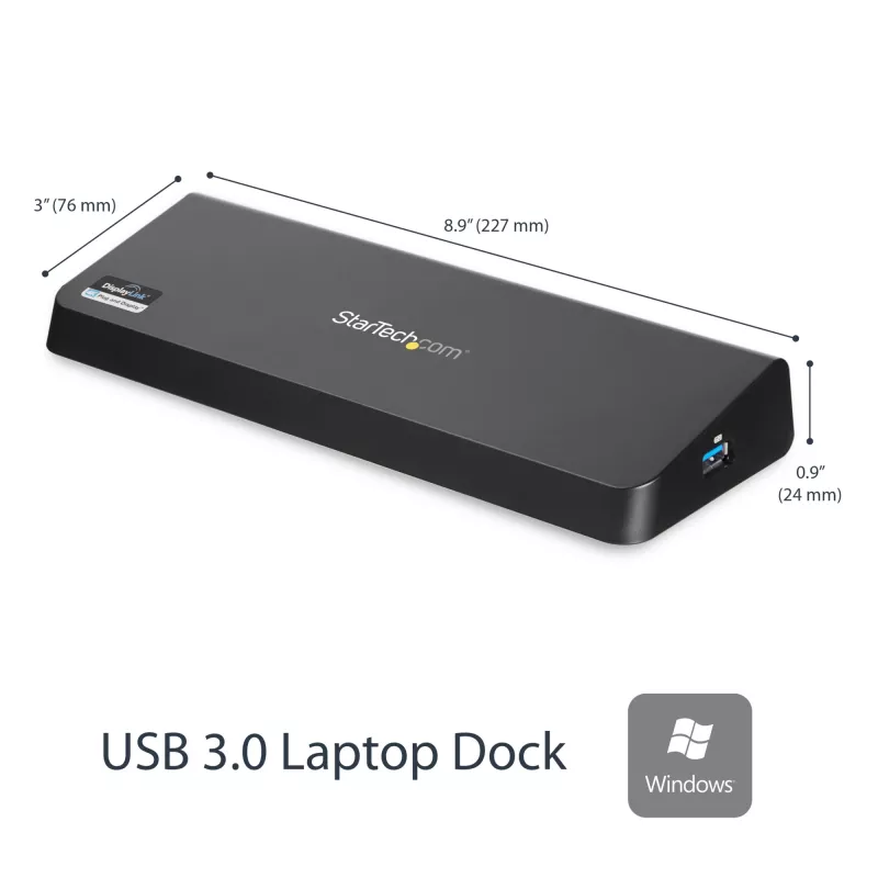 StarTech.com USB 3.0 Dockingstation Dual-Monitor mit HDMI & 4K DisplayPort – USB 3.0 auf 4x USB-A, Ethernet, HDMI und DP – Universelle USB-Typ-A-Laptop-Dockingstation für Mac & Windows