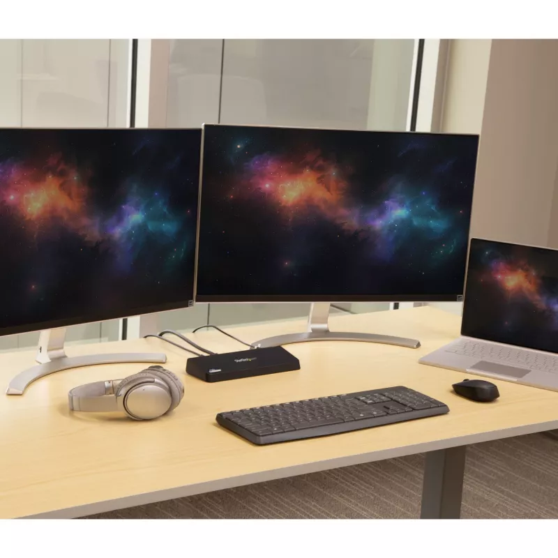 StarTech.com USB 3.0 Dockingstation Dual-Monitor mit HDMI & 4K DisplayPort – USB 3.0 auf 4x USB-A, Ethernet, HDMI und DP – Universelle USB-Typ-A-Laptop-Dockingstation für Mac & Windows