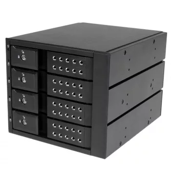 StarTech.com 4-Schacht-Trayless-Hot-Swap-Mobile-Rack-Backplane aus Aluminium für 3,5″ SAS II/SATA III – 6 Gbit/s HDD
