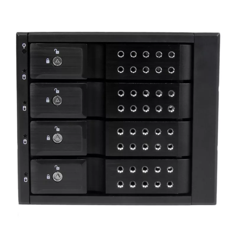 StarTech.com 4-Schacht-Trayless-Hot-Swap-Mobile-Rack-Backplane aus Aluminium für 3,5″ SAS II/SATA III – 6 Gbit/s HDD
