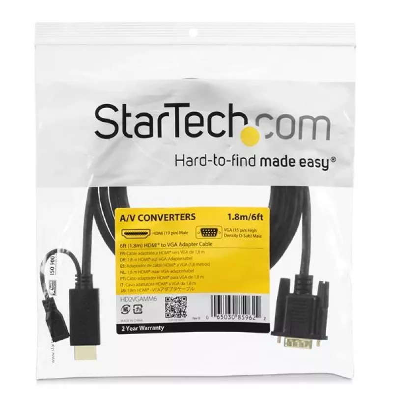 StarTech.com 0,9 m HDMI auf VGA aktiver Konverterkabel - HDMI-auf-VGA-Adapter - 1920x1200 oder 1080p