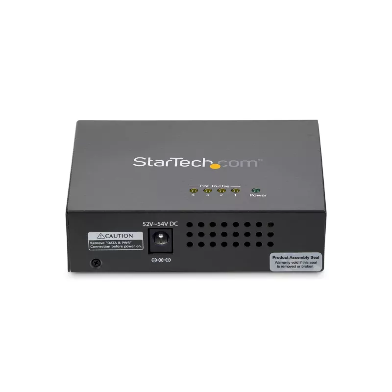 StarTech.com 4-Port Gigabit Midspan – PoE+ Injektor – 802.3at/af