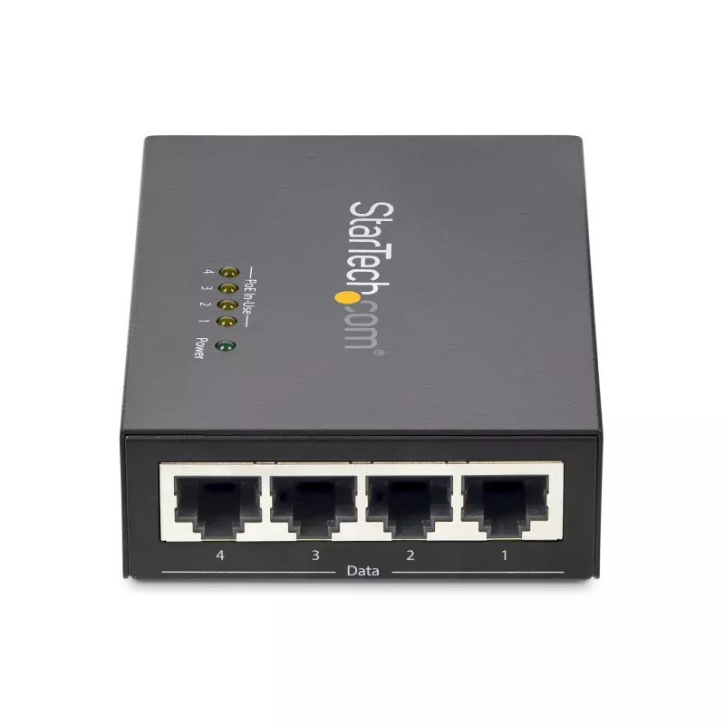 StarTech.com 4-Port Gigabit Midspan – PoE+ Injektor – 802.3at/af