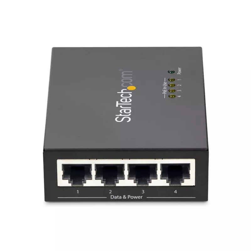 StarTech.com 4-Port Gigabit Midspan – PoE+ Injektor – 802.3at/af
