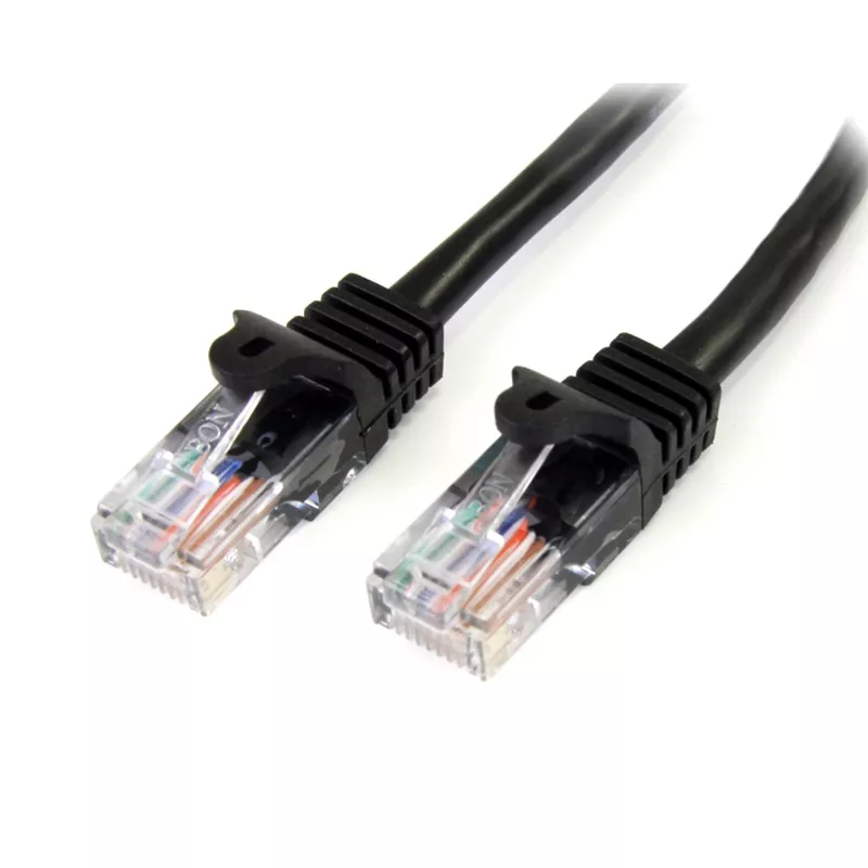 StarTech.com Cat5e Patchkabel mit rastnasenschutzfreien RJ45-Steckern – 2 m, Schwarz