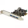 StarTech.com 4-Port PCI Express USB 3.0 Karte, PCIe, USB 3.2 Gen 1 (3.1 Gen 1), Full-Height / Low-Profile, PCI 2.0, Schwarz, Edelstahl, 3 m