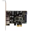 StarTech.com 4-Port PCI Express USB 3.0 Karte, PCIe, USB 3.2 Gen 1 (3.1 Gen 1), Full-Height / Low-Profile, PCI 2.0, Schwarz, Edelstahl, 3 m