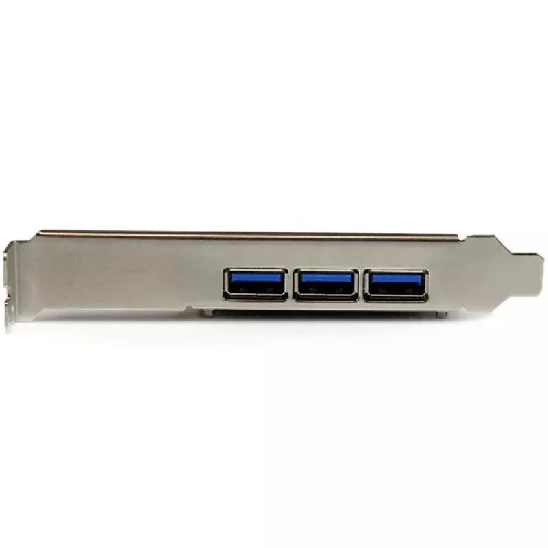 StarTech.com 4-Port PCI Express USB 3.0 Karte, PCIe, USB 3.2 Gen 1 (3.1 Gen 1), Full-Height / Low-Profile, PCI 2.0, Schwarz, Edelstahl, 3 m