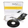 StarTech.com 4-Port PCI Express USB 3.0 Karte, PCIe, USB 3.2 Gen 1 (3.1 Gen 1), Full-Height / Low-Profile, PCI 2.0, Schwarz, Edelstahl, 3 m