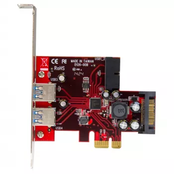 StarTech.com 4-Port PCI Express USB 3.0-Karte – 2 externe & 2 interne – SATA-Strom – UASP-Unterstützung – 2 interne (IDC) Motherboard-Stil-Header
