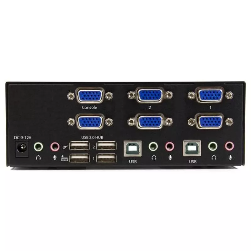 StarTech.com 2-Port KVM-Switch mit Dual-VGA – USB 2.0, 1920 x 1200 Pixel, Full HD, 18 W, Schwarz