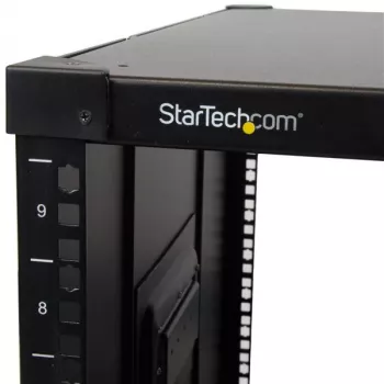 StarTech.com 4-Post 9U Mobile Open Frame Server Rack, Vier-Pfosten-Netzwerkrack mit Rollen, 19 Zoll Rollrack für enge Bodenflächen zu Hause/im Büro, kleines Datenrack für Computer/AV/IT-Ausrüstung – TAA-konform
