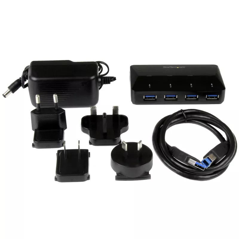 StarTech.com 4-Port USB 3.0 Hub plus Dedicated Charging Port - 1 x 2,4A Port~4-Port USB 3.0 Hub (5Gbps) plus Dedicated Charging Port - 1 x 2,4A Port