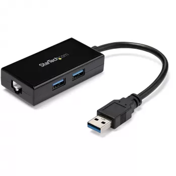 StarTech.com USB-zu-Ethernet-Adapter, USB 3.0 zu 10/100/1000 Gigabit Ethernet LAN-Konverter für Laptops, 11,8″/30 cm fest angebrachtes Kabel, USB-zu-RJ45-Adapter, NIC-Adapter, USB-Netzwerkadapter