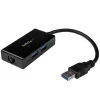 StarTech.com USB-zu-Ethernet-Adapter, USB 3.0 zu 10/100/1000 Gigabit Ethernet LAN-Konverter für Laptops, 11,8″/30 cm fest angebrachtes Kabel, USB-zu-RJ45-Adapter, NIC-Adapter, USB-Netzwerkadapter
