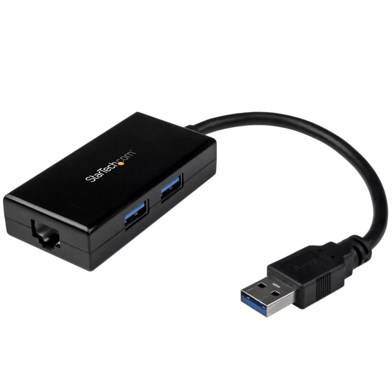 StarTech.com USB-zu-Ethernet-Adapter, USB 3.0 zu 10/100/1000 Gigabit Ethernet LAN-Konverter für Laptops, 11,8″/30 cm fest angebrachtes Kabel, USB-zu-RJ45-Adapter, NIC-Adapter, USB-Netzwerkadapter