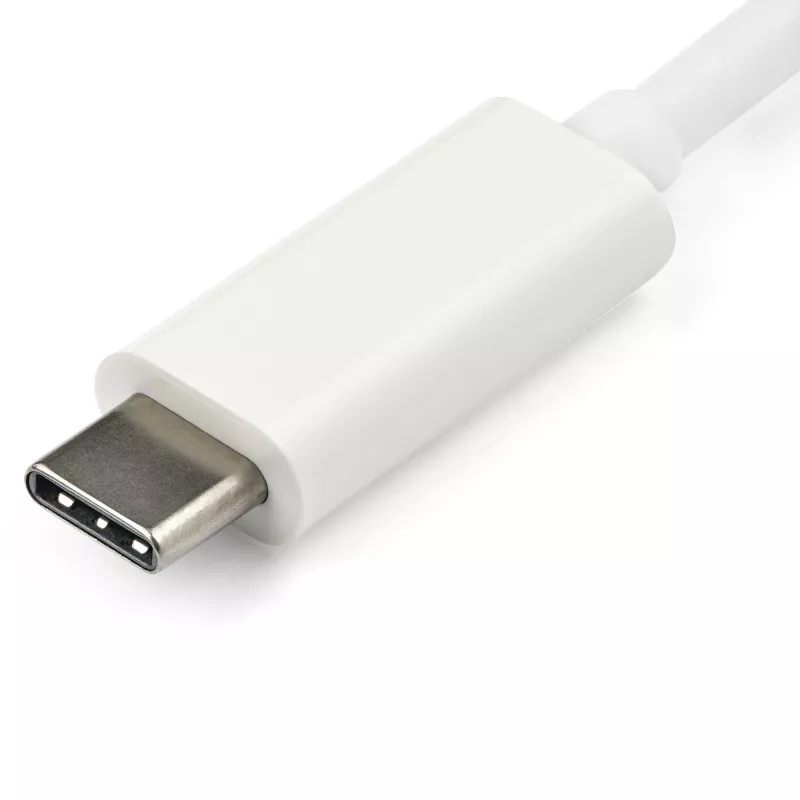 StarTech.com USB-C-auf-VGA-Adapter - Weiß, 3.2 Gen 1 (3.1 Gen 1), USB Type-C, VGA (D-Sub) Ausgang, 1920 x 1200 Pixel