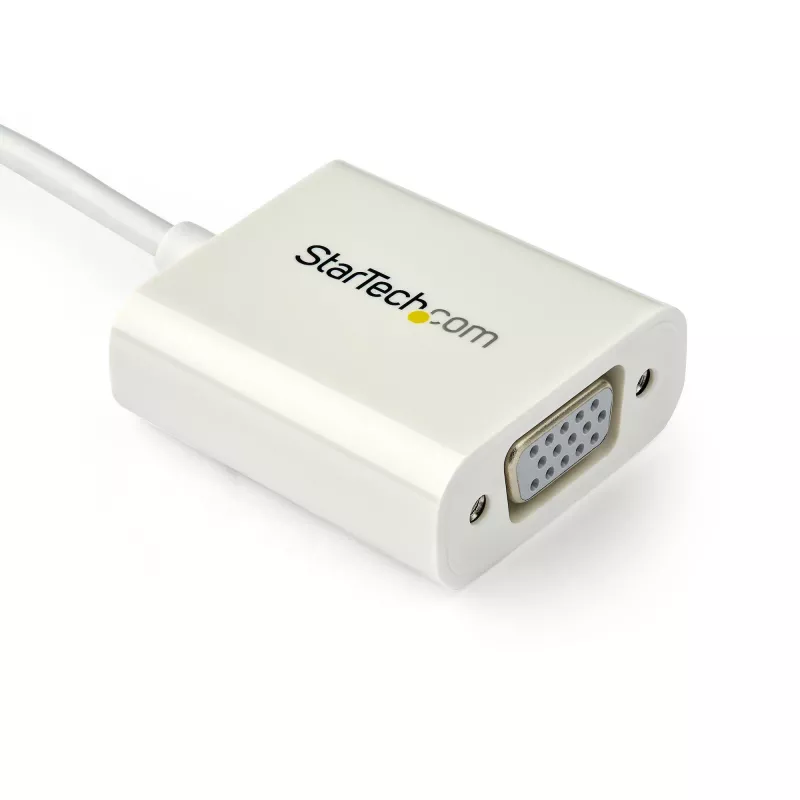 StarTech.com USB-C-auf-VGA-Adapter - Weiß, 3.2 Gen 1 (3.1 Gen 1), USB Type-C, VGA (D-Sub) Ausgang, 1920 x 1200 Pixel