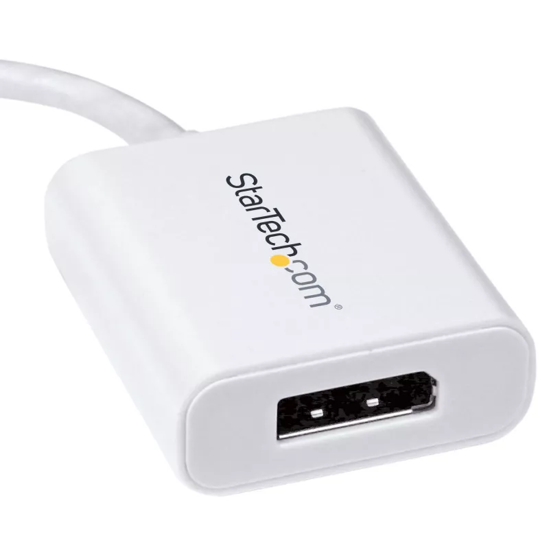 StarTech.com USB-C auf DisplayPort-Adapter – 4K 60Hz/8K 30Hz – USB-Typ-C auf DP 1.4 HBR2-Adapter-Dongle – Kompakter USB-C (DP Alt Mode) Monitor-Videokonverter – Thunderbolt 3 kompatibel – Weiß
