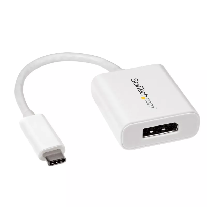 StarTech.com USB-C auf DisplayPort-Adapter – 4K 60Hz/8K 30Hz – USB-Typ-C auf DP 1.4 HBR2-Adapter-Dongle – Kompakter USB-C (DP Alt Mode) Monitor-Videokonverter – Thunderbolt 3 kompatibel – Weiß