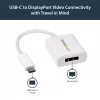 StarTech.com USB-C auf DisplayPort-Adapter – 4K 60Hz/8K 30Hz – USB-Typ-C auf DP 1.4 HBR2-Adapter-Dongle – Kompakter USB-C (DP Alt Mode) Monitor-Videokonverter – Thunderbolt 3 kompatibel – Weiß