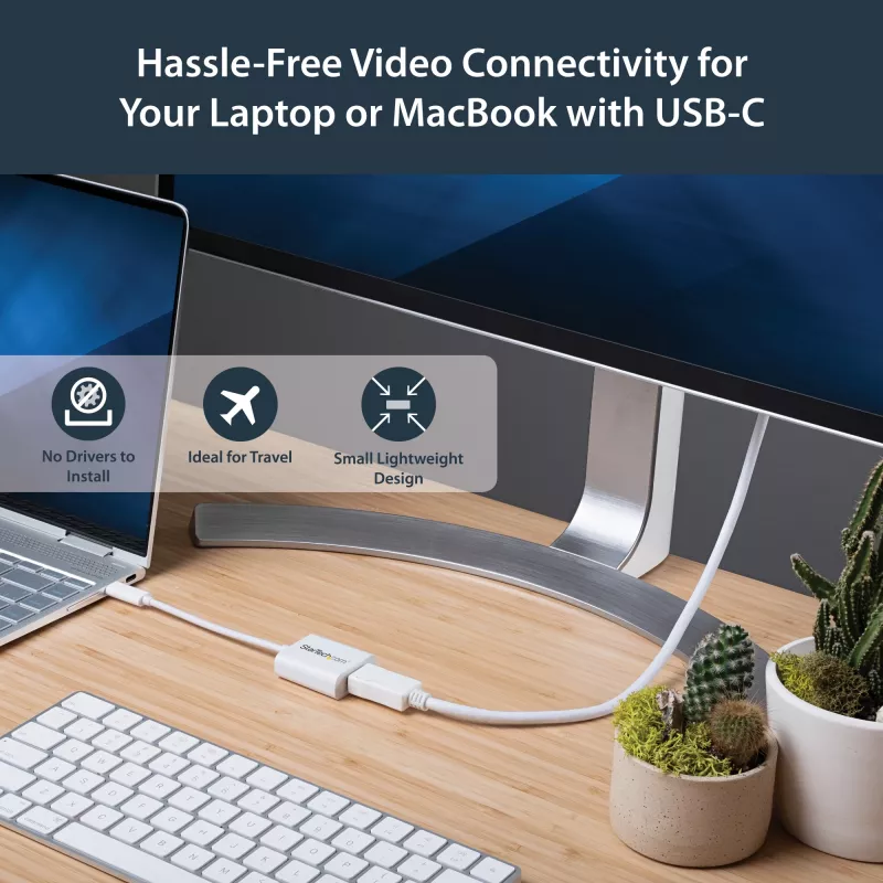StarTech.com USB-C auf DisplayPort-Adapter – 4K 60Hz/8K 30Hz – USB-Typ-C auf DP 1.4 HBR2-Adapter-Dongle – Kompakter USB-C (DP Alt Mode) Monitor-Videokonverter – Thunderbolt 3 kompatibel – Weiß