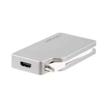 StarTech.com USB-C-Multiport-Videoadapter mit HDMI, VGA, Mini DisplayPort oder DVI – USB-Typ-C-Monitoradapter auf HDMI 1.4 oder mDP 1.2 (4K) – VGA oder DVI (1080p) – Silber Aluminium