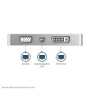 StarTech.com USB-C-Multiport-Videoadapter mit HDMI, VGA, Mini DisplayPort oder DVI – USB-Typ-C-Monitoradapter auf HDMI 1.4 oder mDP 1.2 (4K) – VGA oder DVI (1080p) – Silber Aluminium