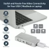 StarTech.com USB-C-Multiport-Videoadapter mit HDMI, VGA, Mini DisplayPort oder DVI – USB-Typ-C-Monitoradapter auf HDMI 1.4 oder mDP 1.2 (4K) – VGA oder DVI (1080p) – Silber Aluminium