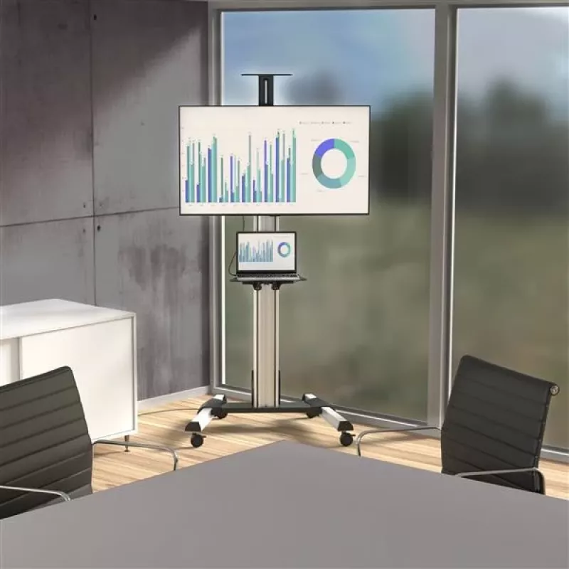 StarTech.com TV-Rollwagen – höhenverstellbar – abschließbare Räder, 40 kg, 81,3 cm (32 Zoll), 190,5 cm (75 Zoll), 200 x 200 mm, 600 x 400 mm, 1110 - 1510 mm