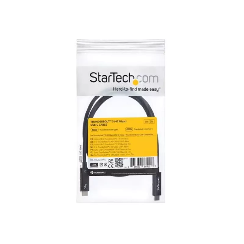 StarTech.com 3 ft. (1 m) Thunderbolt 3 Kabel mit 100 W Power Delivery – 40 Gbit/s