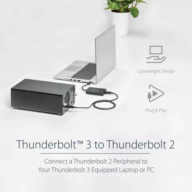 StarTech.com Thunderbolt 3 auf Thunderbolt 2 Adapter – TB3 Laptop an TB2 Displays & Geräte – Thunderbolt 2 20 Gbit/s oder Thunderbolt 1 10 Gbit/s Konverter – Thunderbolt 3 zertifiziert – Windows/Mac