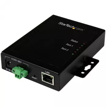 StarTech.com 2-Port Serial-to-IP Ethernet Device Server - RS232 - Metall und montierbar