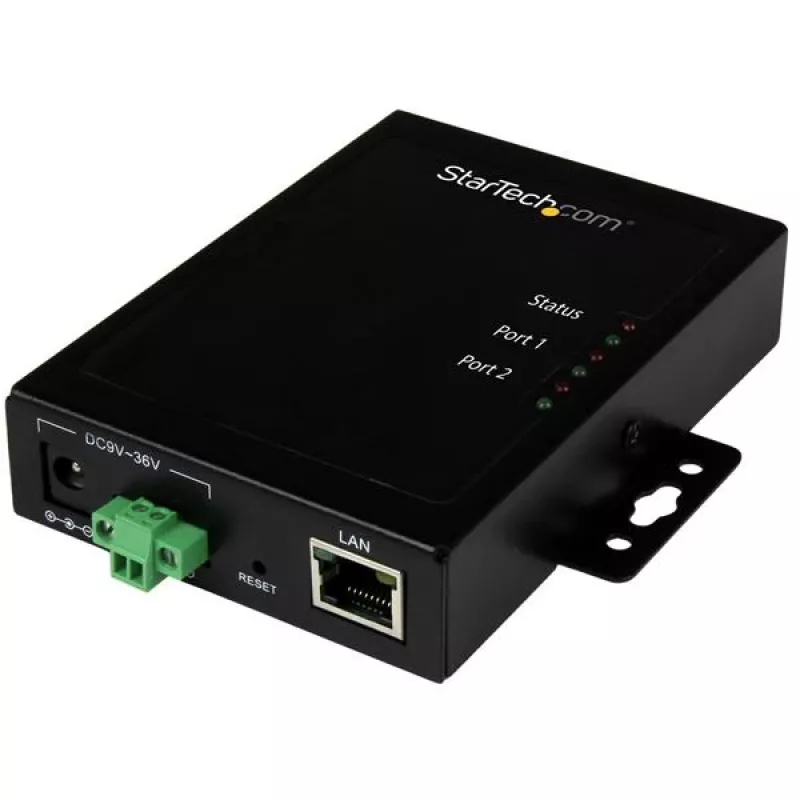 StarTech.com 2-Port Serial-to-IP Ethernet Device Server - RS232 - Metall und montierbar
