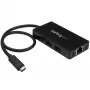 StarTech.com 3-Port USB 3.0 Hub plus Gigabit Ethernet - USB-C - inkl. Netzteil