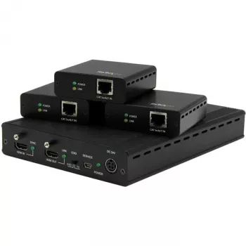 StarTech.com 3-Port HDBaseT Extender Kit mit 3 Empfängern - 1x3 HDMI über CAT5e Splitter - Bis zu 4K