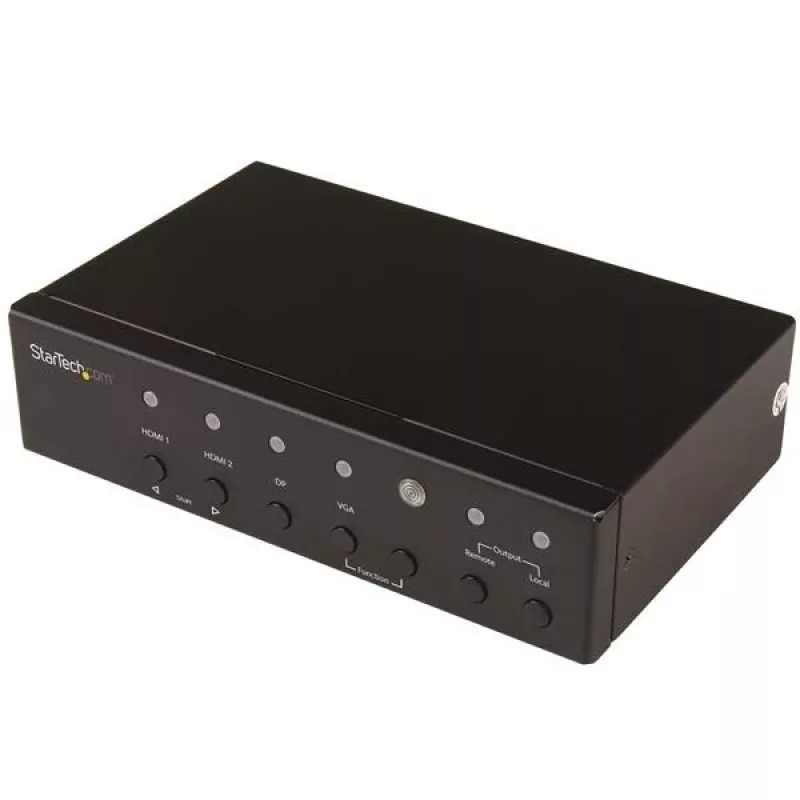 StarTech.com Multi-Input HDBaseT-Extender mit integriertem Switch – DisplayPort, VGA und HDMI über CAT5e oder CAT6 – bis zu 4K