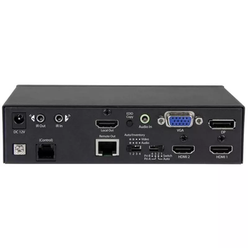 StarTech.com Multi-Input HDBaseT-Extender mit integriertem Switch – DisplayPort, VGA und HDMI über CAT5e oder CAT6 – bis zu 4K