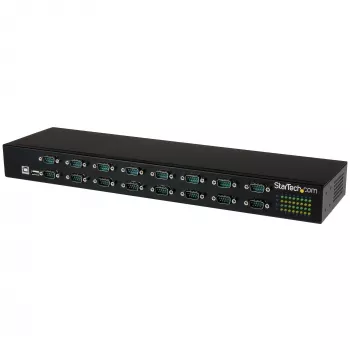 StarTech.com 16-Port USB-zu-Seriell-Adapter-Hub, USB 2.0 Typ-B, Seriell, 480 Mbit/s, Schwarz, Stahl, 36 W