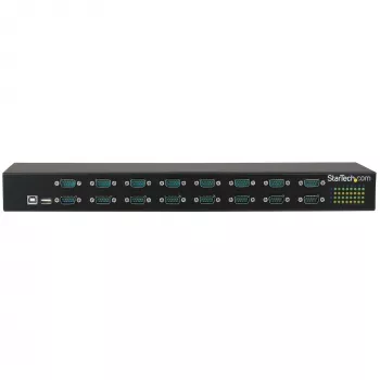 StarTech.com 16-Port USB-zu-Seriell-Adapter-Hub, USB 2.0 Typ-B, Seriell, 480 Mbit/s, Schwarz, Stahl, 36 W