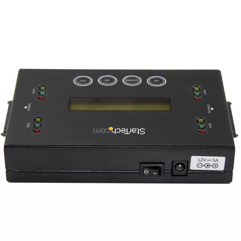 StarTech.com 1:1 Standalone Festplatten-Duplizierer & -Löscher, USB-Thumb-Drive und SATA HDD/SSD Festplatten-Kloner & -Löscher, LCD-Anzeige, TAA-konform, betriebssystemunabhängig