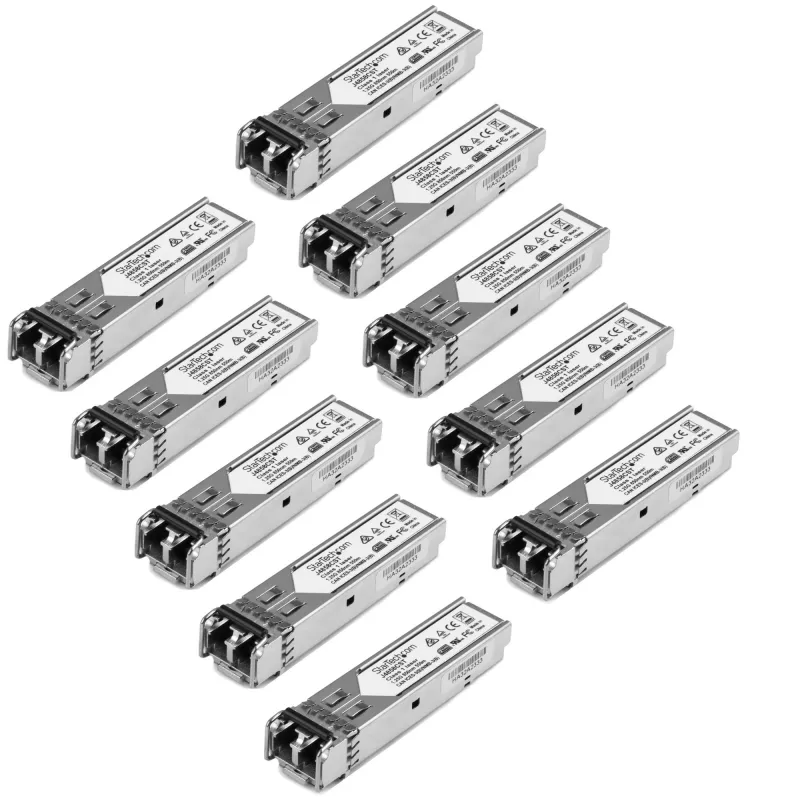 StarTech.com HP J4858C Kompatibles SFP Transceiver Modul – 1000BASE-SX – 10er-Pack ~ 10er-Pack HPE J4858C Kompatibles SFP Modul – 1000BASE-SX – 1GbE Multimode Glasfaser Transceiver – 1GE Gigabit Ethernet SFP – LC 550m – 850nm – DDM HPE 1400, 1700, 1820