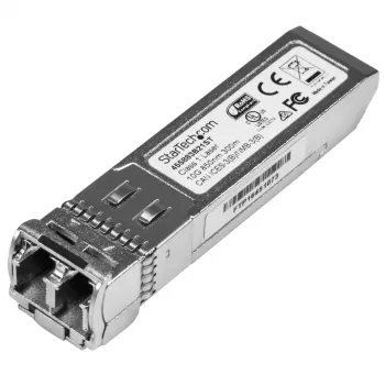 StarTech.com 10 Gigabit Glasfaser SFP+ Transceiver Modul - HP 455883-B21 kompatibel - MM LC mit DDM - 300 m~HPE 455883-B21 kompatibles SFP+ Modul - 10GBASE-SR - 10GbE Multimode Glasfaser Transceiver - 10GE Gigabit Ethernet SFP+ - LC 300m - 850nm - DDM HPE 6120XG, 6120G, Flex Fabric